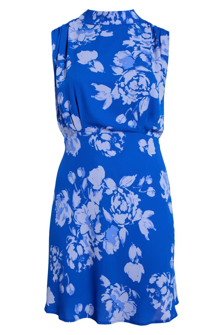 Lilith Floral Mock Neck Dress, Alternate, color, BLUES