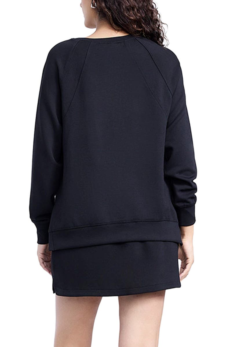 MOTHERHOOD MATERNITY Long Sleeve With Side Slits Scuba Raglan Top, Alternate, color,