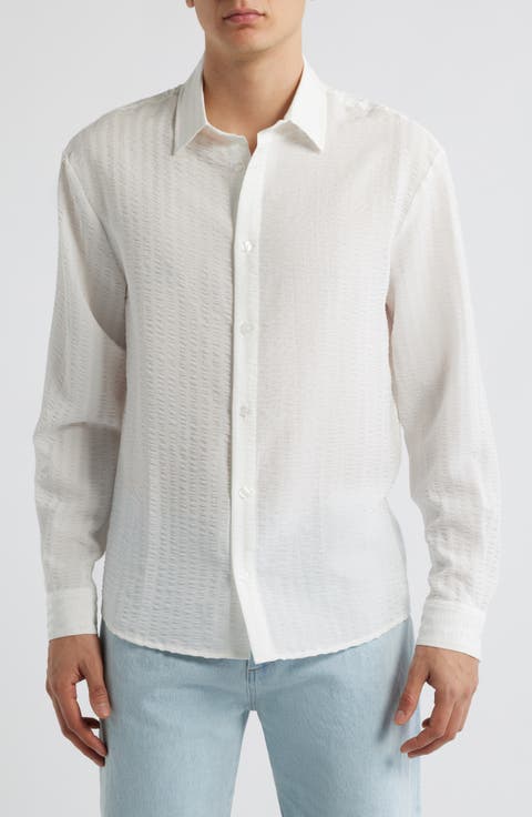 Jordan Seersucker Stripe Button-Up Shirt