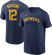Nike Men's Nike Rhys Hoskins Navy Milwaukee Brewers Fuse Name & Number T-Shirt