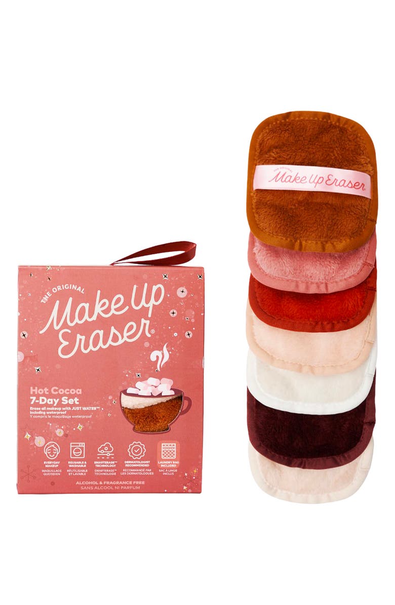 The Original MakeUp Eraser 7-Day Hot Cocoa MakeUp Eraser Set with Laundry Bag, Main, color, 