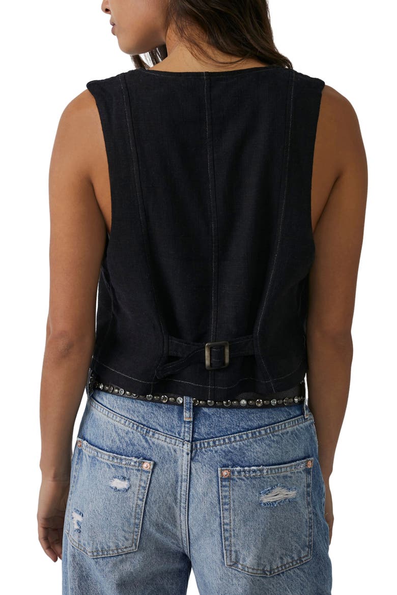 Charley Crop Vest, Alternate, color, BLACK