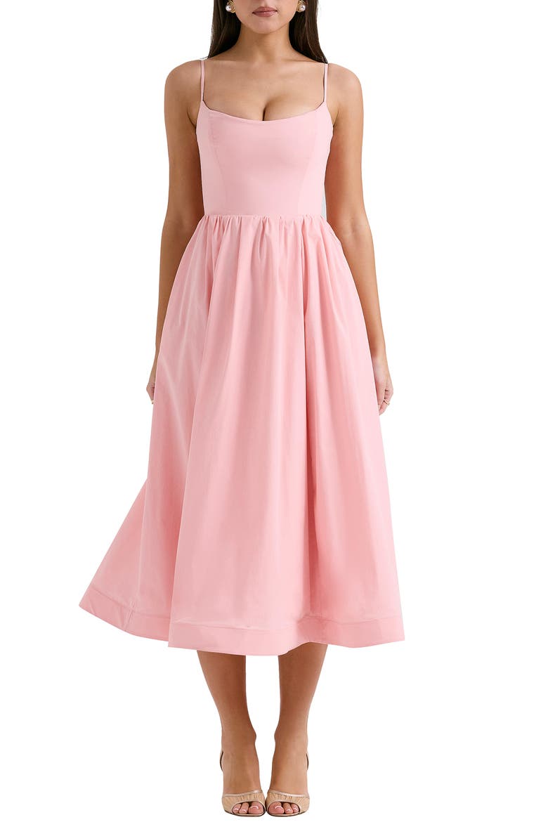 Lolita Fit & Flare Midi Sundress, Main, color, PINK FLARED