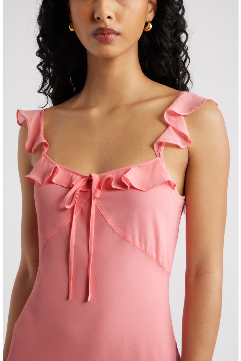 Ruffle Chiffon Maxi Dress, Alternate, color, PINK FLAMINGO