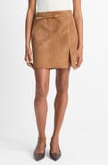 Vince Belted Suede Miniskirt