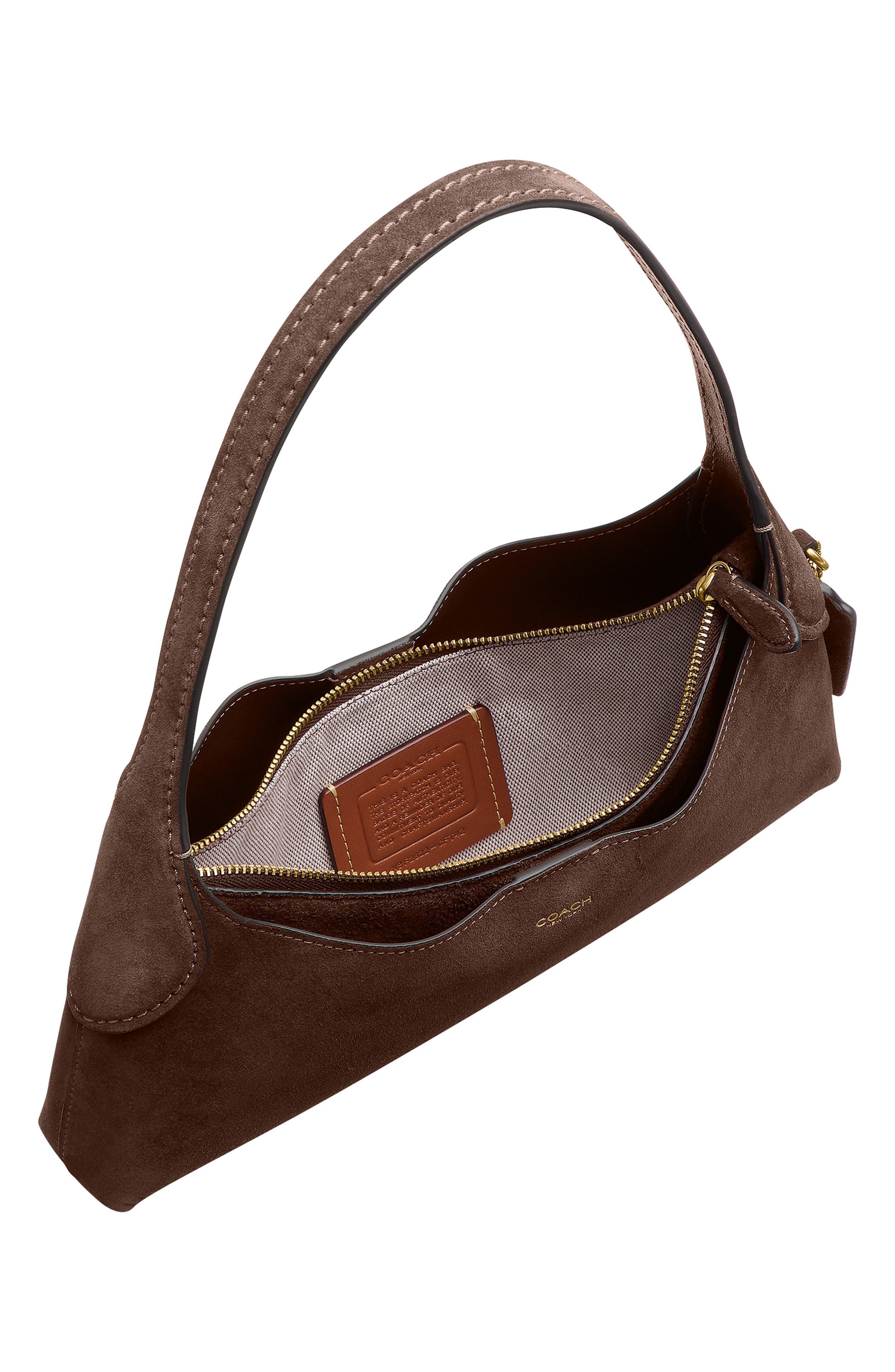Brooklyn 26 Suede Shoulder Bag, Alternate, color, B4/ DARK CHOCOLATE