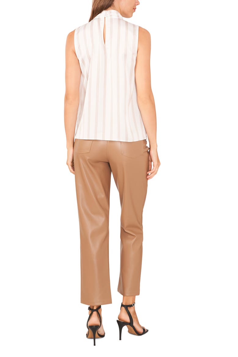 Twist Neck Cutout Sleeveless Top, Alternate, color, NEW IVORY STRIPE
