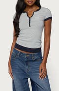 EDIKTED Regin Stripe Henley Top