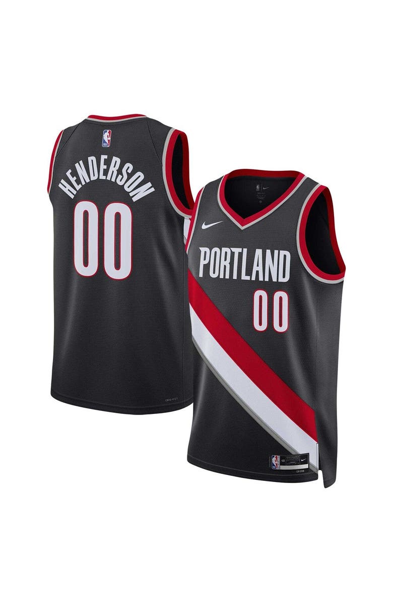 Nike Unisex Nike Scoot Henderson Black Portland Trail Blazers 2023 NBA Draft Swingman Jersey - Icon Edition, Alternate, color, Black