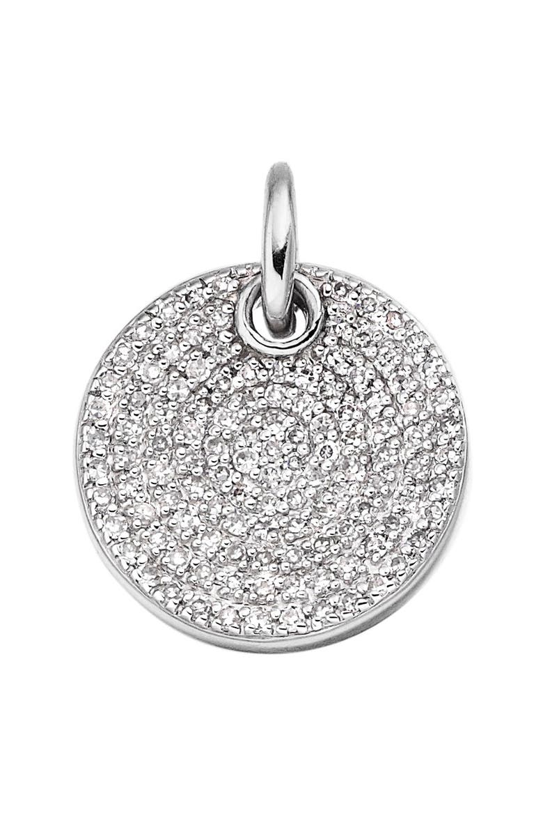 Ava Diamond Disc Pendant Charm, Alternate, color, SILVER