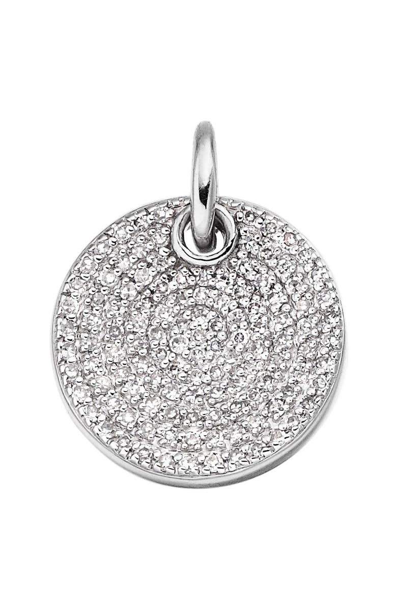 Monica Vinader Ava Diamond Disc Pendant Charm, Alternate, color, Silver