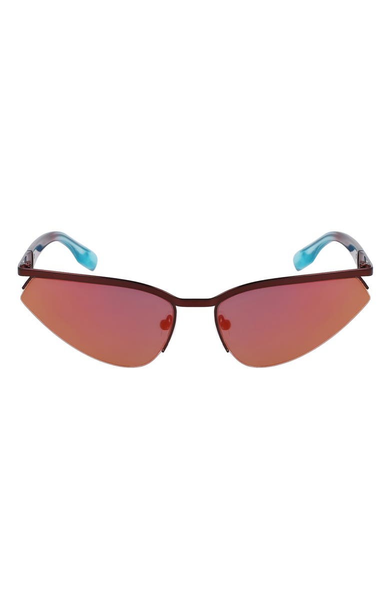 KARL LAGERFELD 61mm Modified Rectangular Sunglasses, Main, color, Burgundy