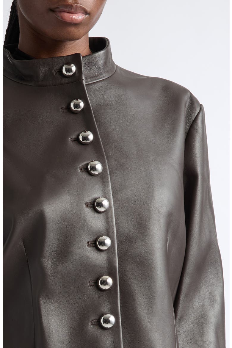 Dixon Leather Jacket, Alternate, color, FUDGE