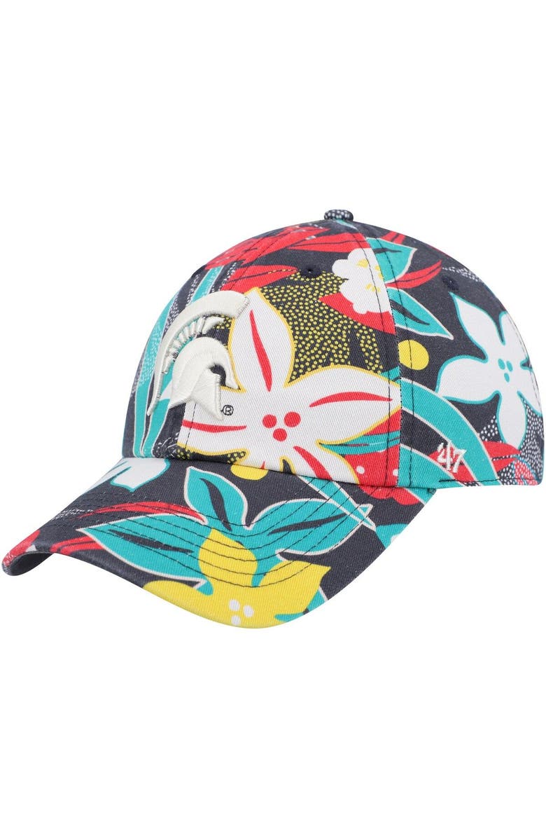 '47 Women's '47 Charcoal Michigan State Spartans Plumeria Clean Up Adjustable Hat, Main, color,
