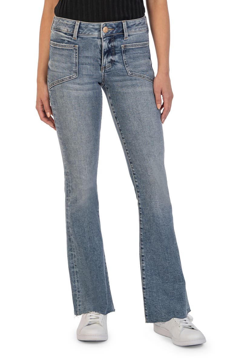 KUT from the Kloth Stella Fab Ab Mid Rise Flare Jeans, Main, color, 