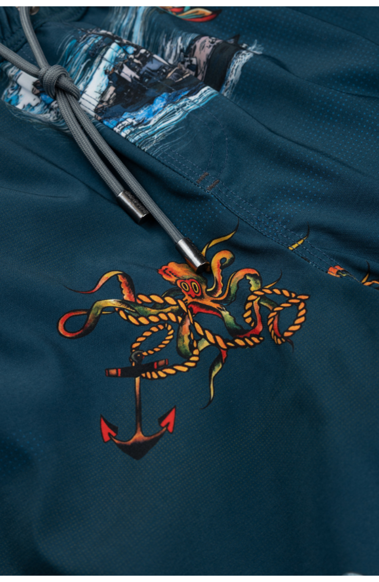 Baja Llama Sailor Stories - Stretch Swimsuit, Alternate, color, Navy