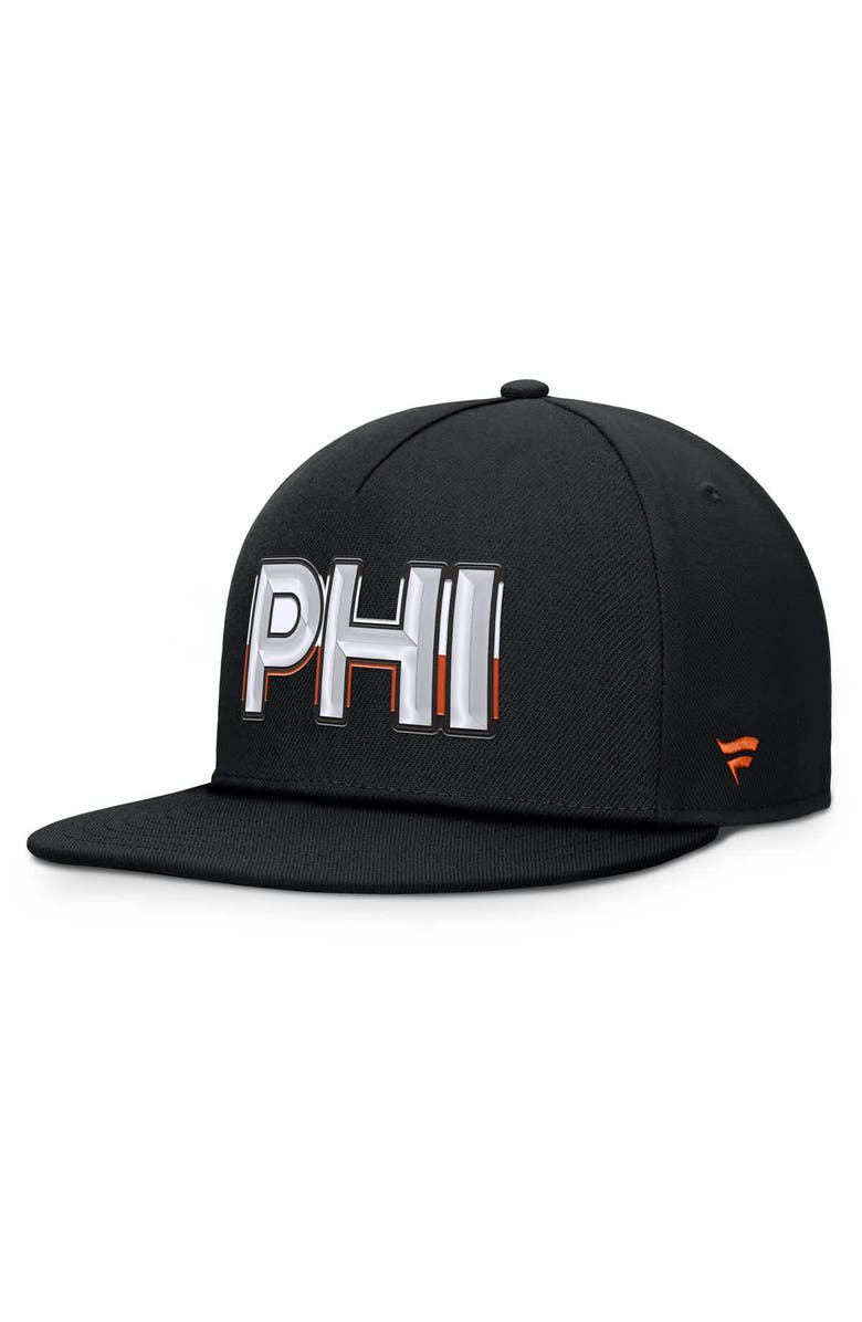 FANATICS Men's Fanatics Black Philadelphia Flyers Authentic Pro Rink Team Code Snapback Hat, Alternate, color, Black