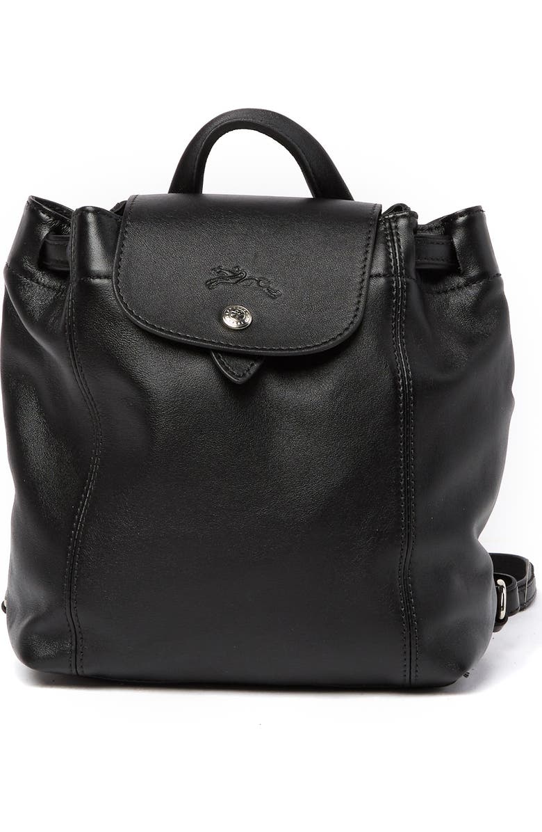 Longchamp Extra Small Le Pliage Cuir Backpack, Main, color, Black