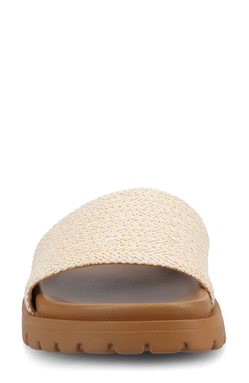 Shop Journee Collection Starr Woven Platform Slide Sandal In White