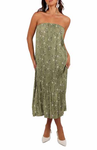 Petal & Pup Sylvie Strapless Plissé Dress