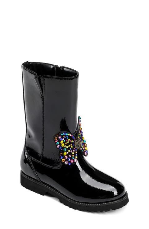Kids' Mini Butterfly Patent Leather Tall Boot