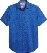 Robert Graham Highland Jacquard Short Sleeve Button-Up Shirt