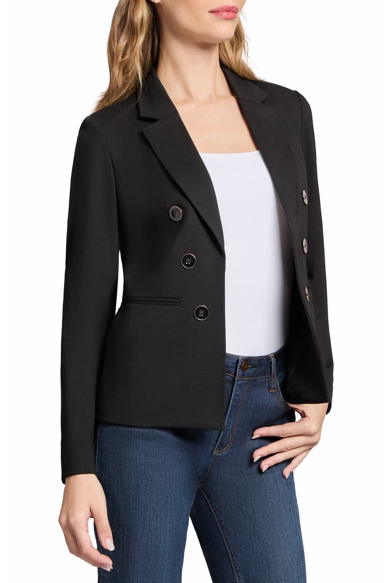 Faux Double Breasted Jacket, Alternate, color, JONES BLACK