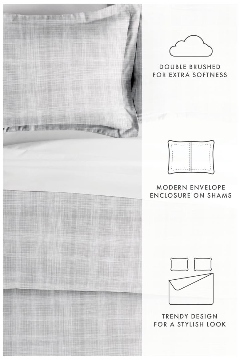 Premium Ultra Soft Thatch Pattern 3-Piece Duvet Cover Set, Alternate, color, GRAY