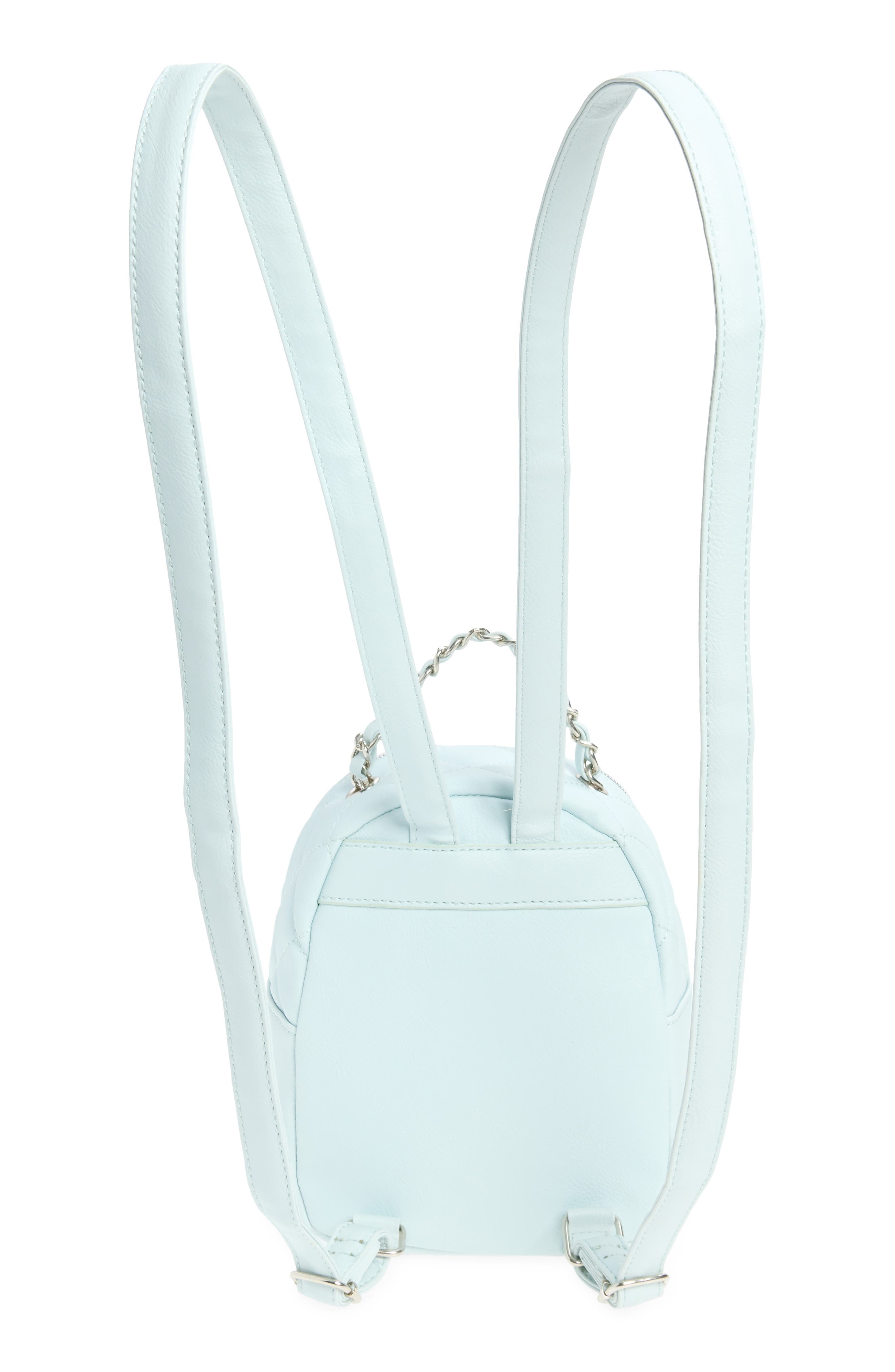 OMG Accessories Kids' Holo Heart Quilted Backpack, Alternate, color, Baby Blue