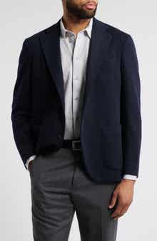Travieso Solid Navy Wrinkle Resistant Wool Sport Coat