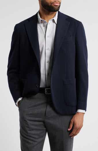 Travieso Solid Navy Wrinkle Resistant Wool Sport Coat