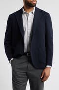 Zanella Travieso Solid Navy Wrinkle Resistant Wool Sport Coat