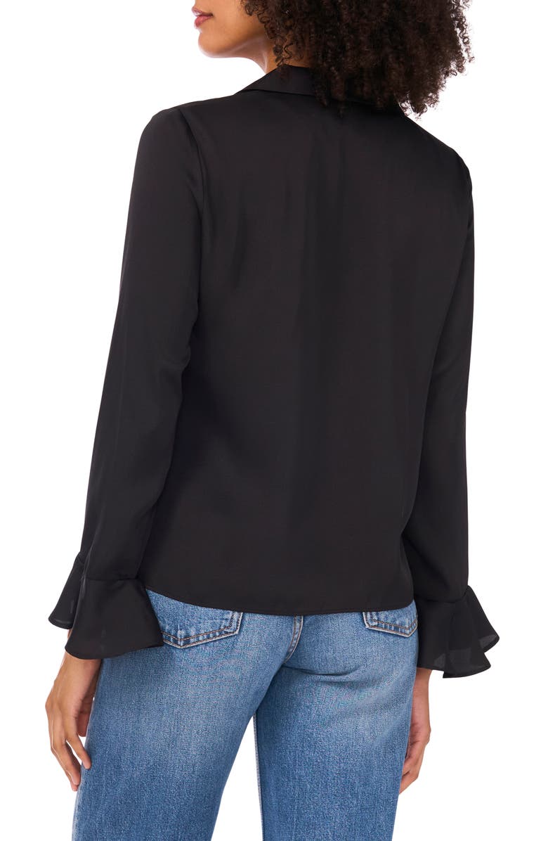 1.STATE Button Front Long Sleeve Top, Alternate, color, Rich Black