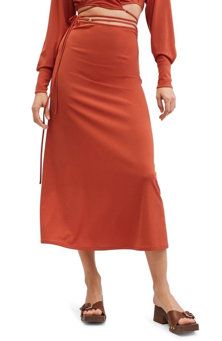 MANGO Metal Appliqué Skirt, Main, color, 