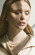 The Pearl Source Triple Strand Freshwater Pearl Necklace