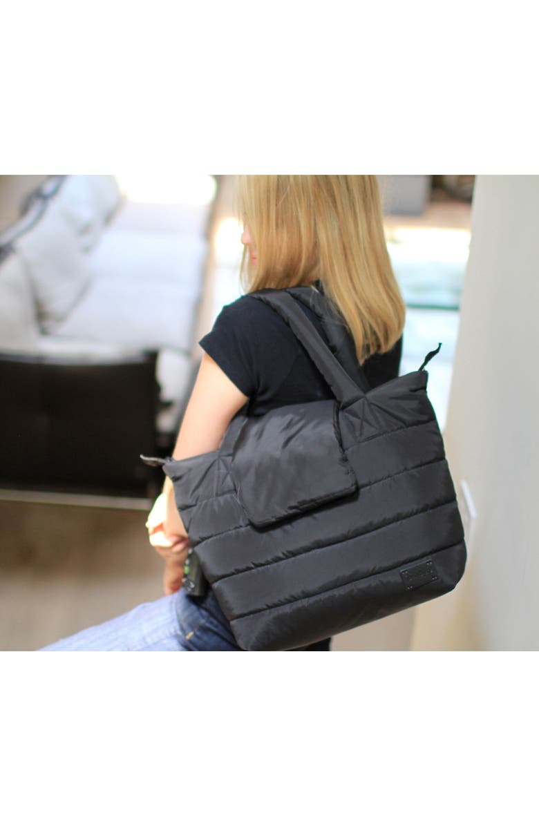 7 A.M. Enfant Capri Quilted Diaper Tote, Alternate, color, Black