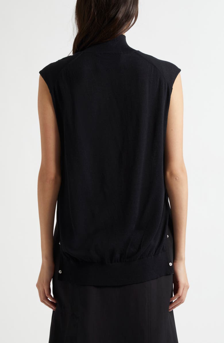 3.1 Phillip Lim Chiffon Godet Panel Mock Neck Sweater, Alternate, color, 