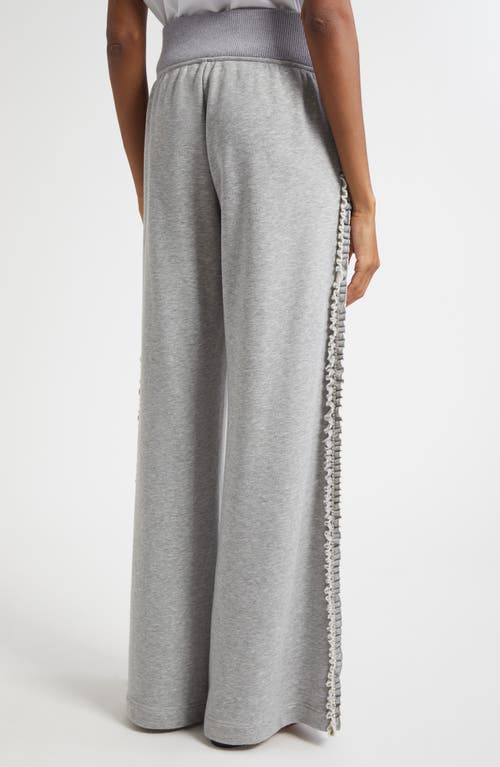 Cinq À Sept Cinq A Sept Ruffled Rhinestone Trim Pants In Gray