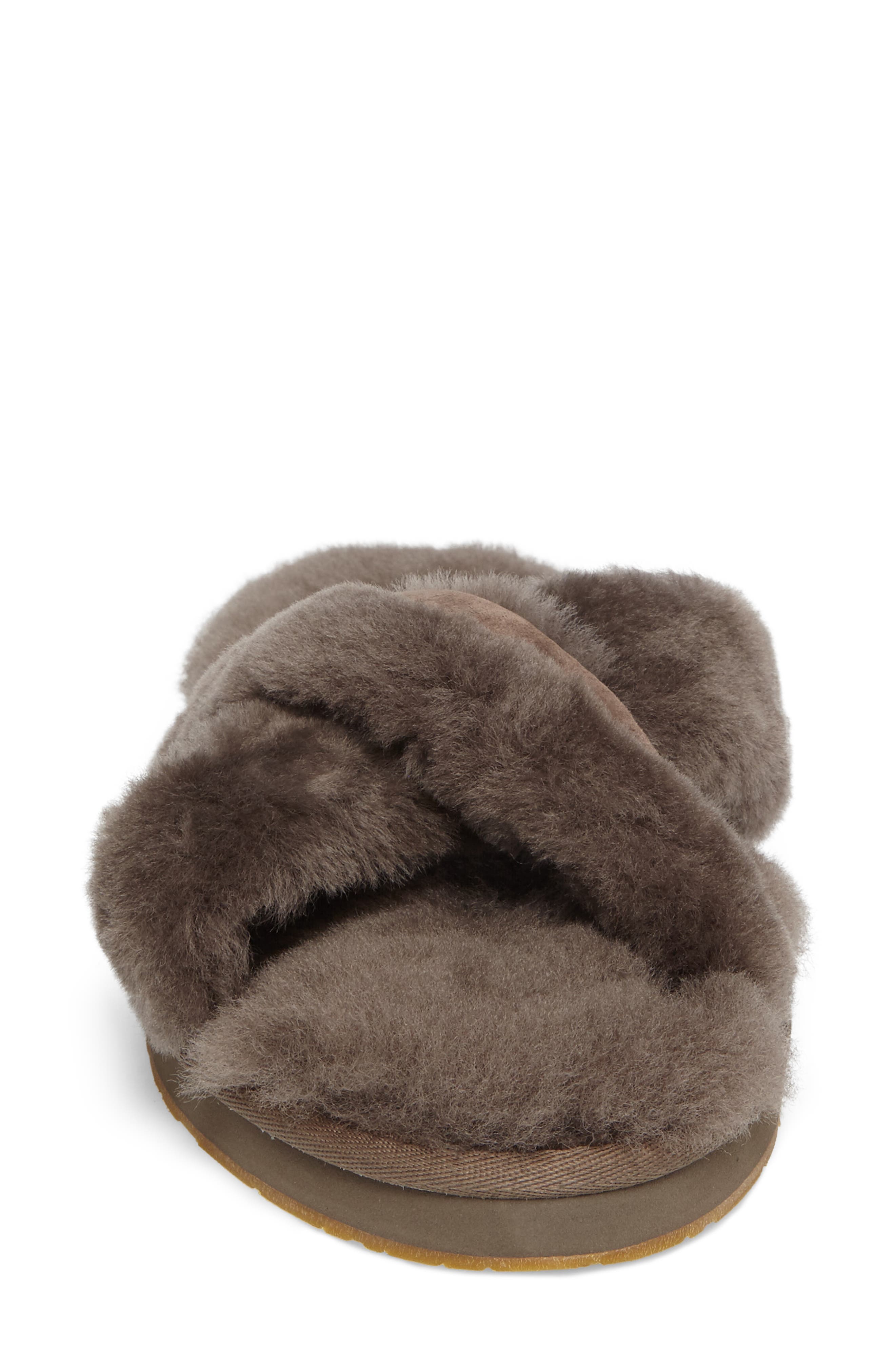 Abela Genuine Shearling Flip Flop, Alternate, color, SLATE WOOL