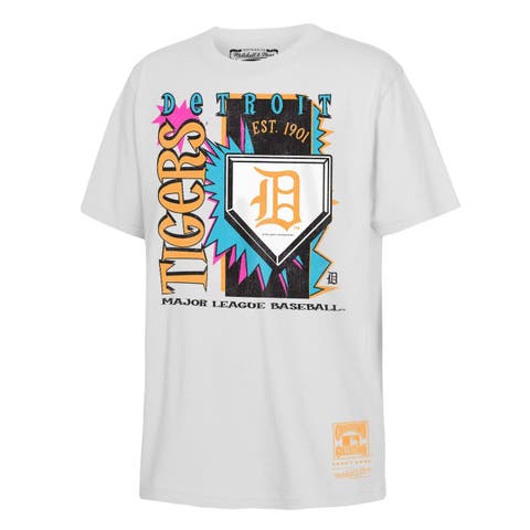 Youth Mitchell & Ness  White Detroit Tigers Cooperstown Neon Field Shock T-Shirt