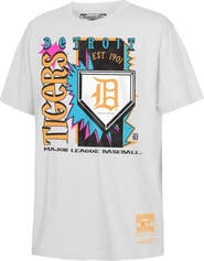 Mitchell & Ness Youth Mitchell & Ness  White Detroit Tigers Cooperstown Neon Field Shock T-Shirt