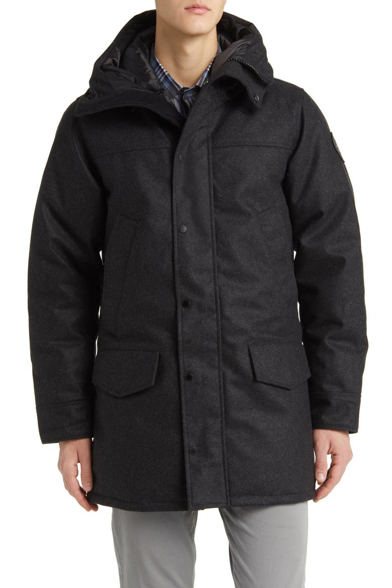 Langford Windproof 625-Fill Power Wool Blend Parka, Alternate, color, CARBON MELANGE