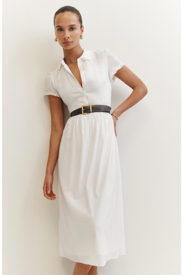 Ula Midi Shirtdress, Alternate, color, WHITE