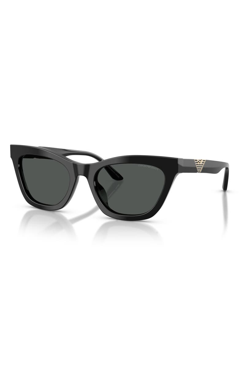 Emporio Armani 55mm Cat Eye Sunglasses, Alternate, color, Shiny Black / Dark Grey