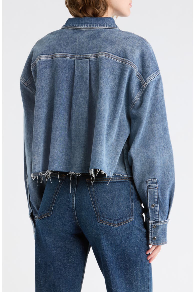 Cropped Denim Shirt, Alternate, color, LORTON