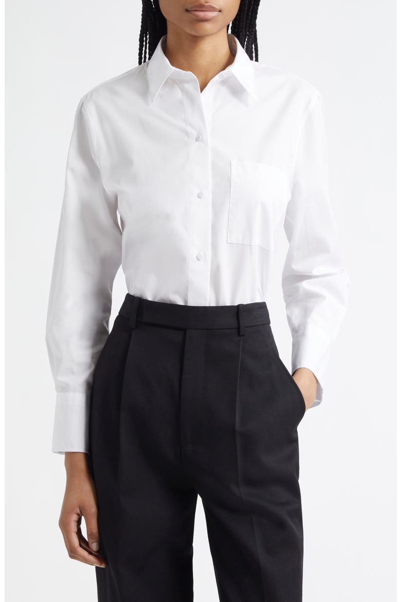 Relaxed Fit Button-Up Shirt, Main, color, OPTIC WHITE