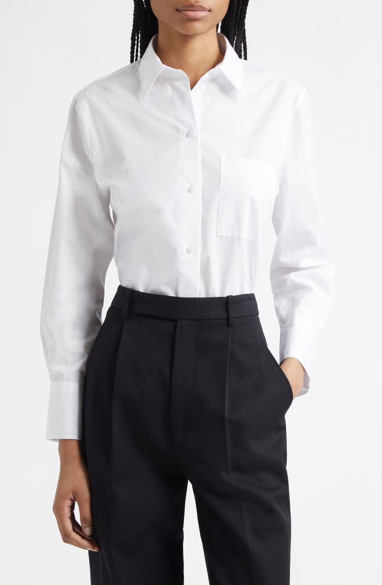 Vince Relaxed Fit Button-Up Shirt, Main, color, Optic White