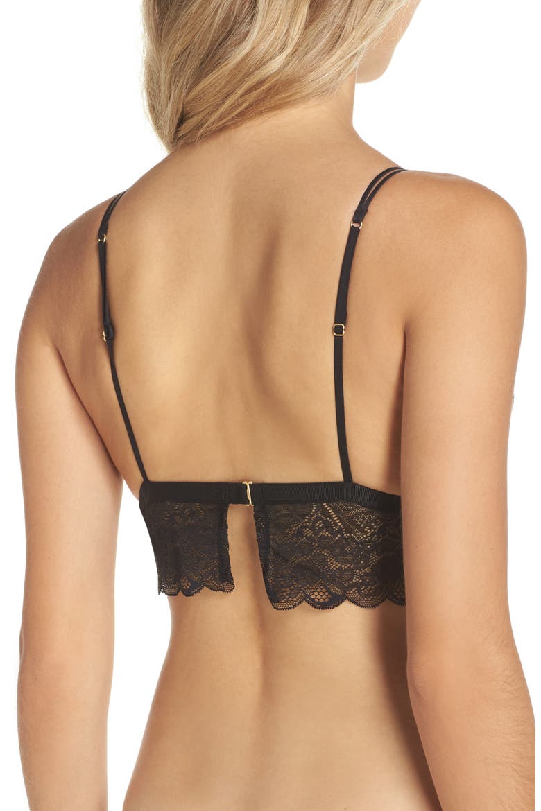 Longline Lace Bralette, Alternate, color, TRUE BLACK