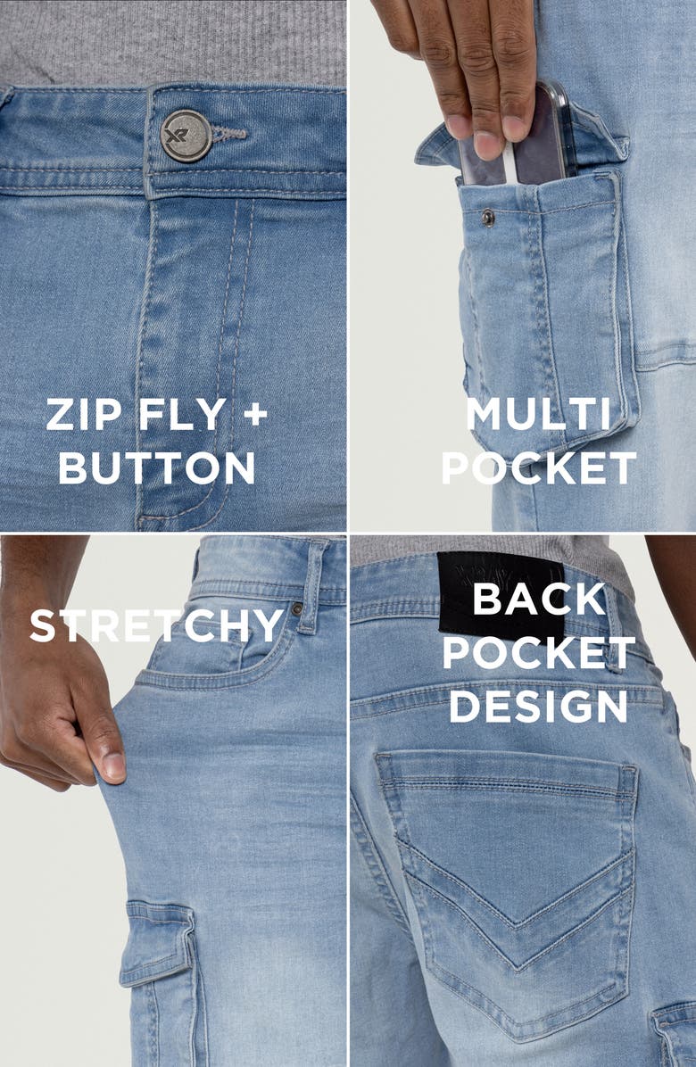 XRAY Denim Cargo Shorts, Alternate, color, Light Blue