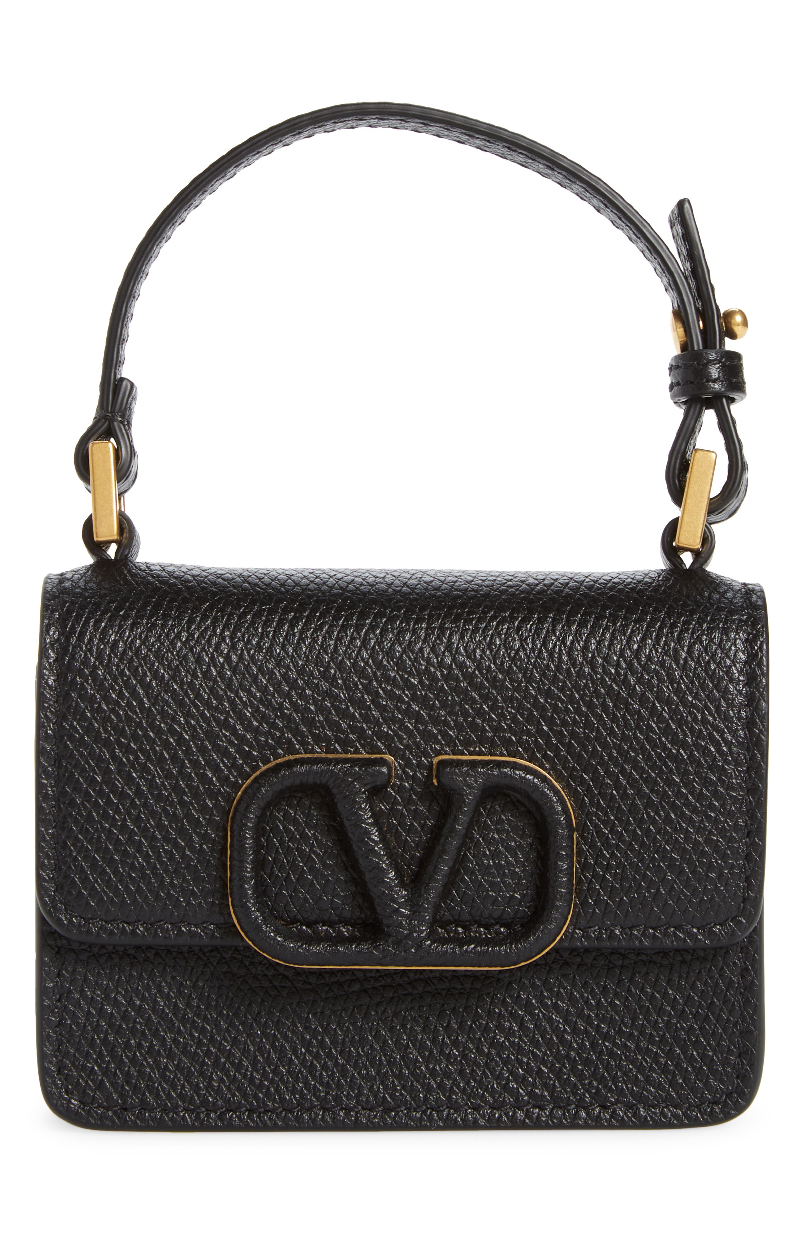Valentino Garavani Micro VLOGO Leather Top Handle Bag, Main, color, 